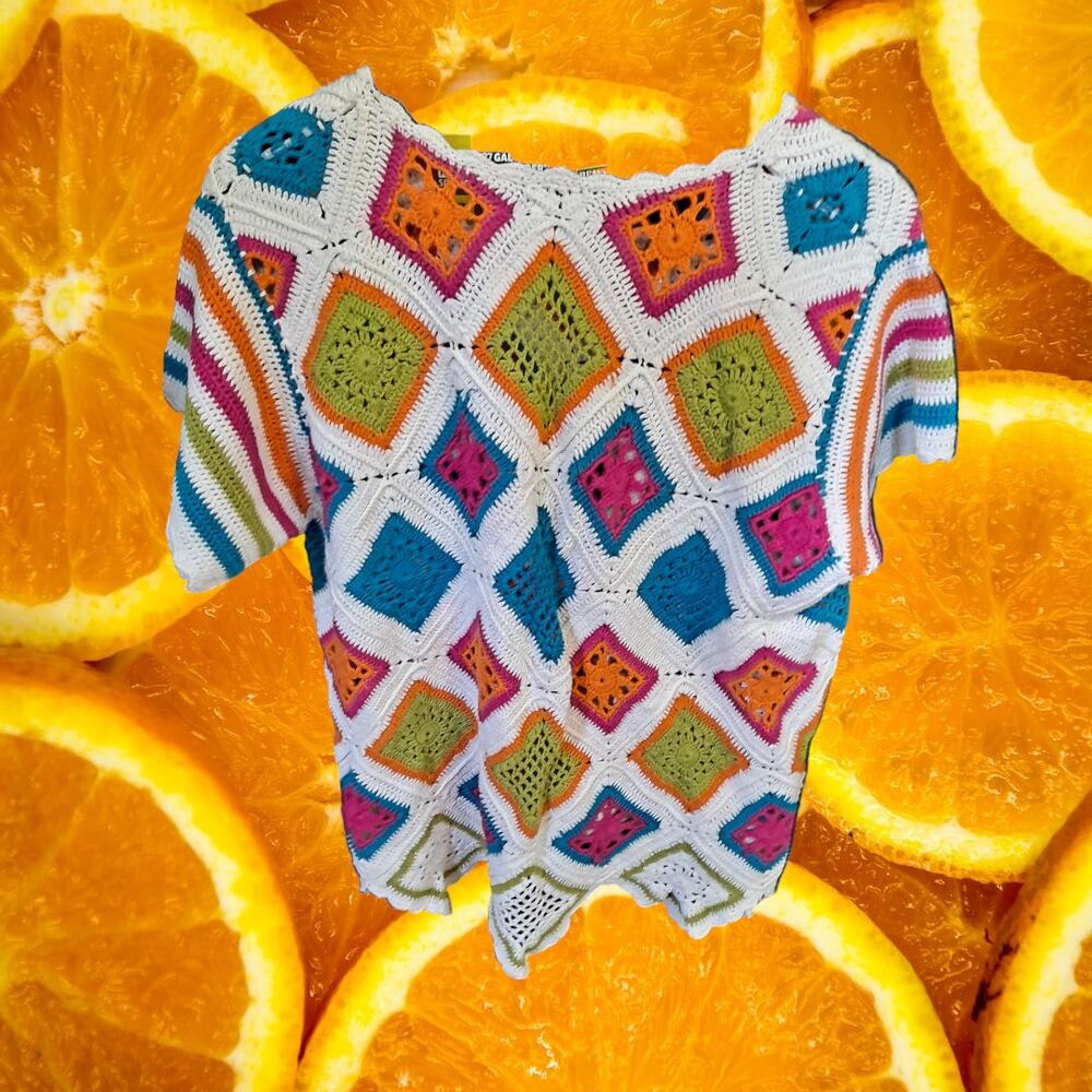 Hand‎ Made Granny Square Patchwork Sweater - image 4